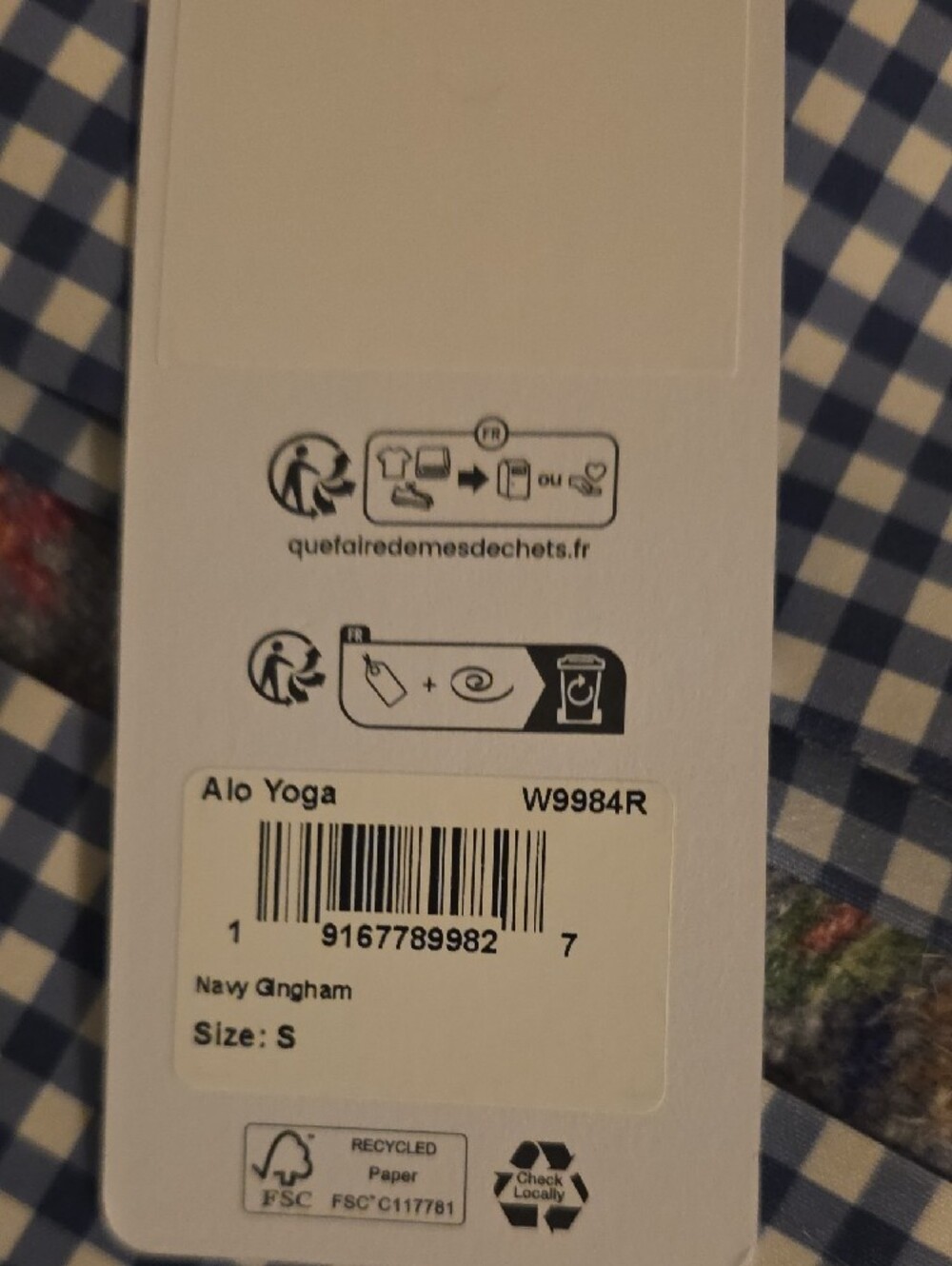 ALO Yoga Blue and White Gingham Set - Picture 7 of 7